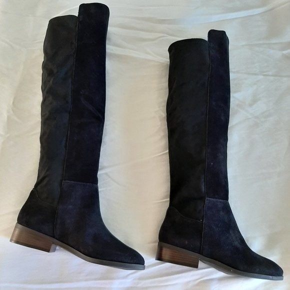 Lucky Brand, LK-Calypso, Black Oiled Suede Boots, size 7M New - Picture 2 of 10